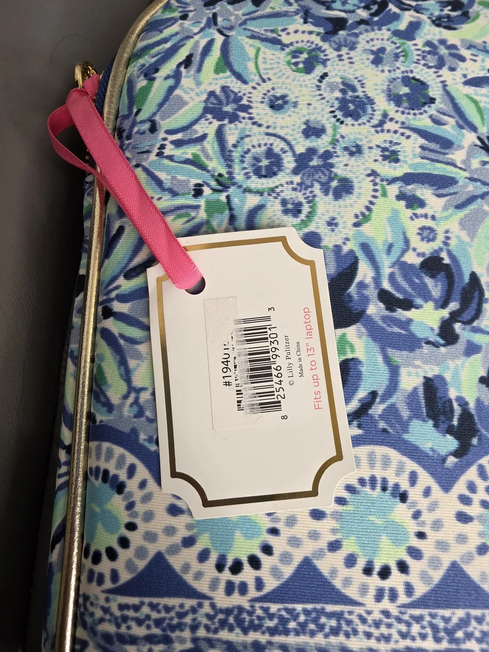 Lilly Pulitzer Blue Floral 13” Laptop Sleeve Case NWT 14